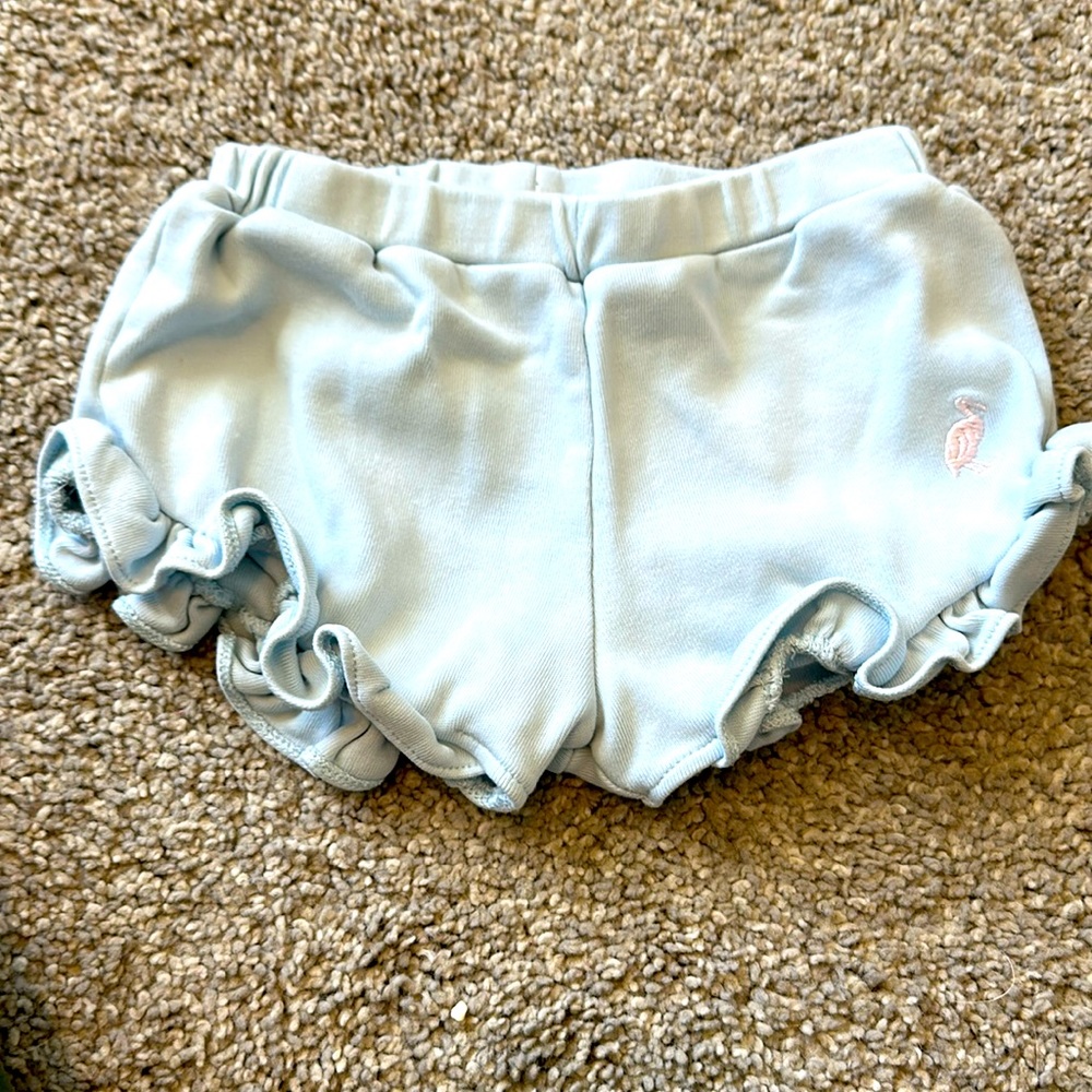 The Beaufort Bonnet Company Light Blue Ruffle Shorts